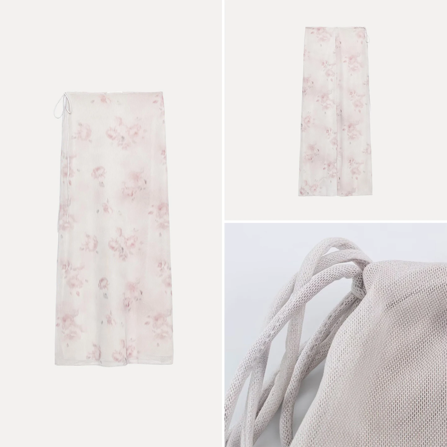 Women's Midi Skirt 2026 New Autumn Fashion Elastic Waist Floral Embroidery Half-length Net Gown Midi Skirt Standard Fit Zadata