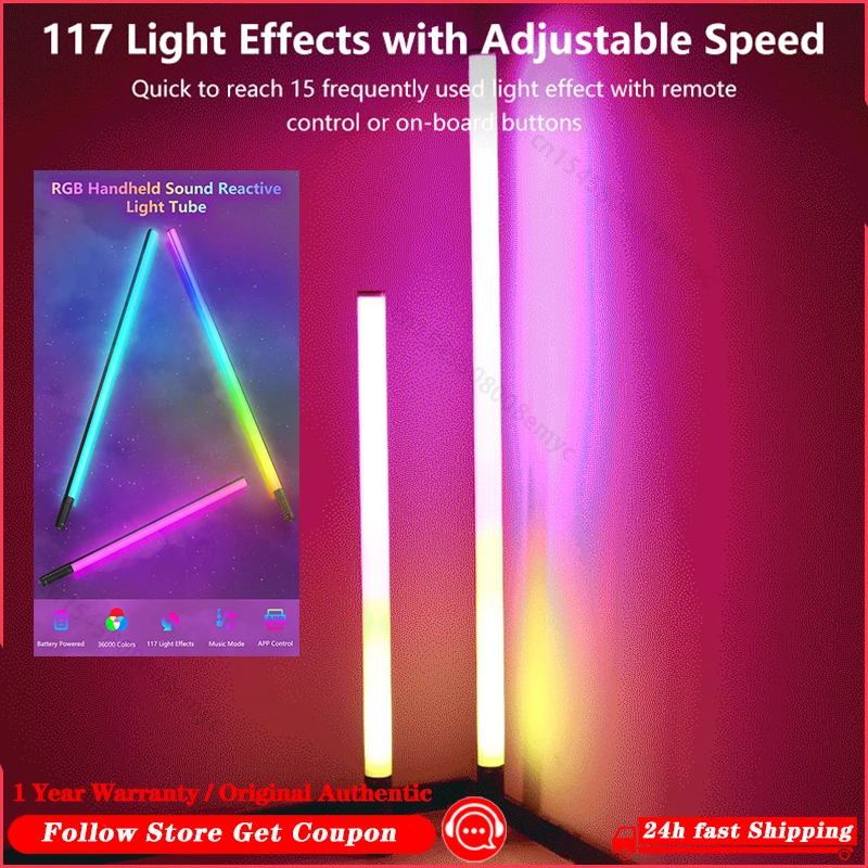 LUXCEO MOOD 1S 85CM RGB Colorful Stick Light Lamp With Remote Control APP Control Music Sync 7.4V 2500mAh Photography Lighting