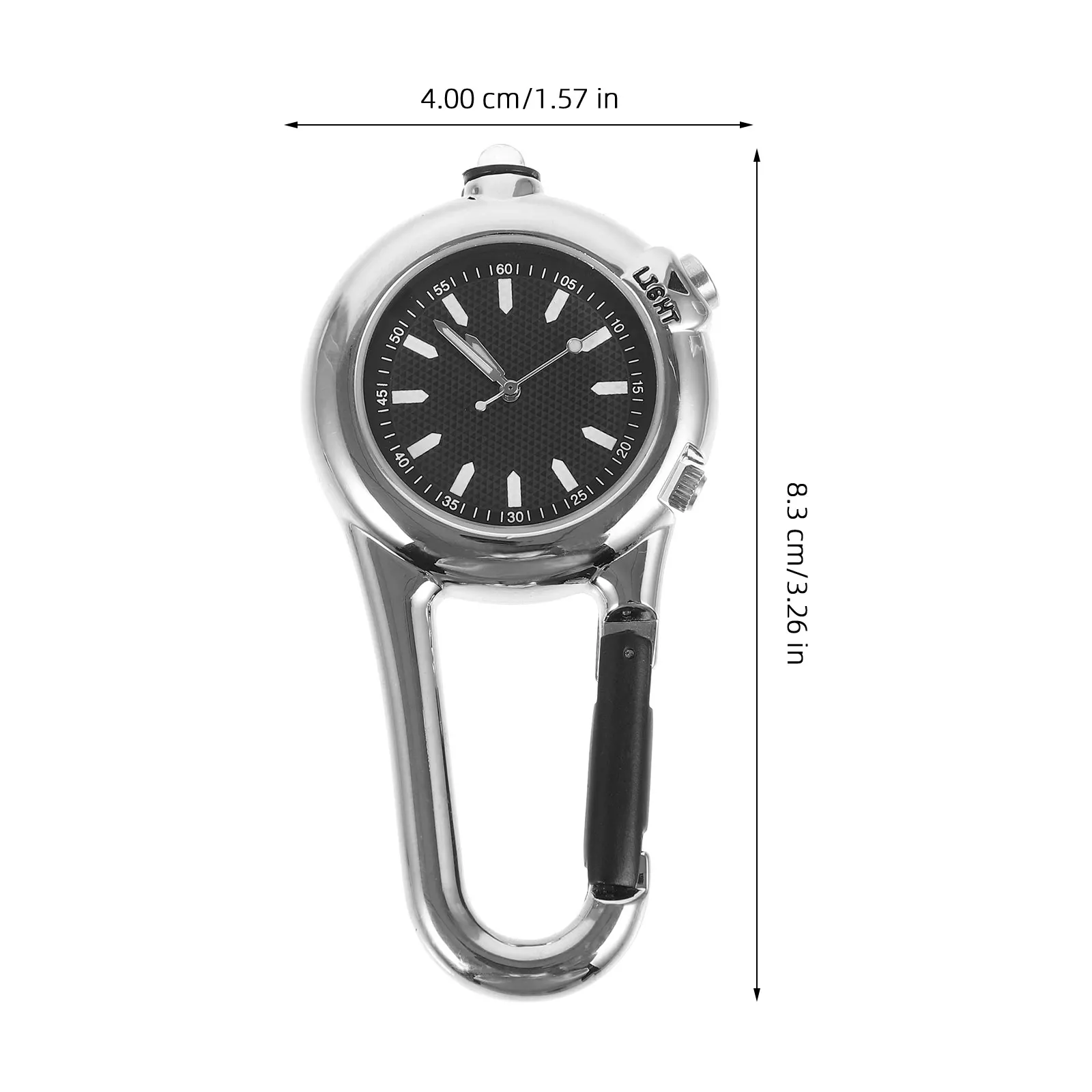 

Outdoor Waterproof Pocket Watch Carabiner Clip-On Silver Alloy Camping Hiking Pendant Men's Sports Portable Hanging Watch