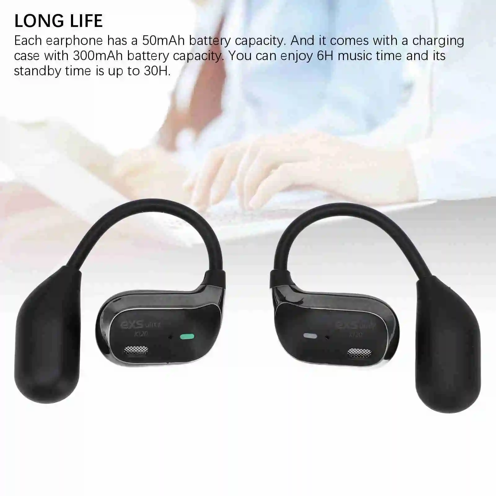 سماعات أذن مترجم اللغة دقيقة من النوع C، سماعات أذن مترجم لغة بلوتوث، عمر بطارية طويل، سريع للسفر