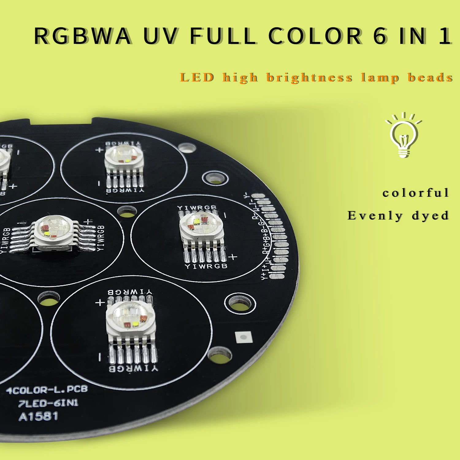 Tablero de luz LED de cabeza móvil RGBW, 7x12w, 7x18W, RGBWA UV, piezas de reparación de sistema de iluminación de escenario