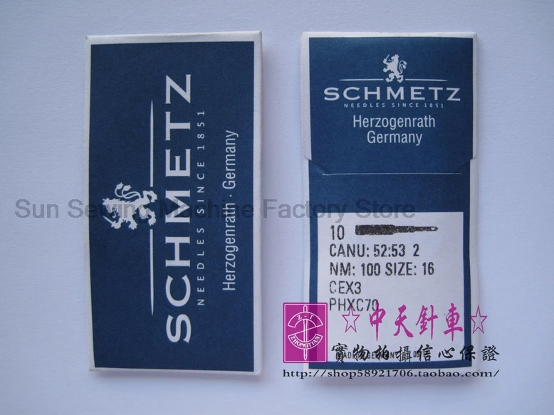 10PCS 1box Cex3 Phxc70 Ce*3 German Schmetz Sewing Machine Needles Blue Lion 12 14 Towel Embroidery Sewing Machine Silver Needle