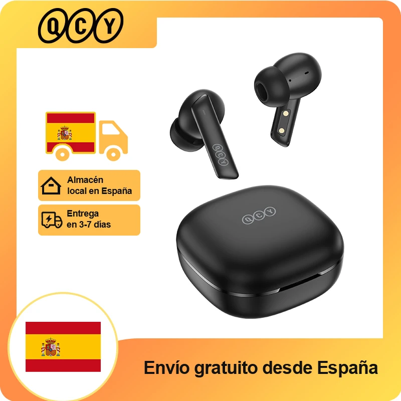 QCY HT05 ANC Auricular inalámbrico 40dB Cancelación de ruido Bluetooth 5.2 Auricular 6 Mic ENC HD Llamada TWS Auriculares Modo de transparencia