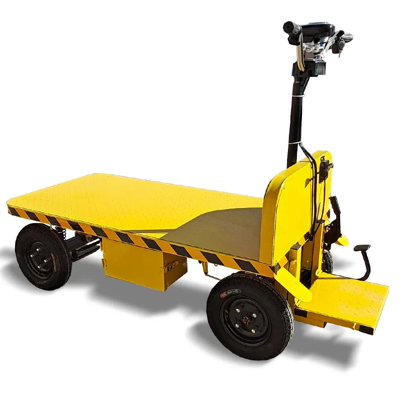 Electric Handcart Featuring Stand-Up Control and Arc Guardrail for Safe Material Transport