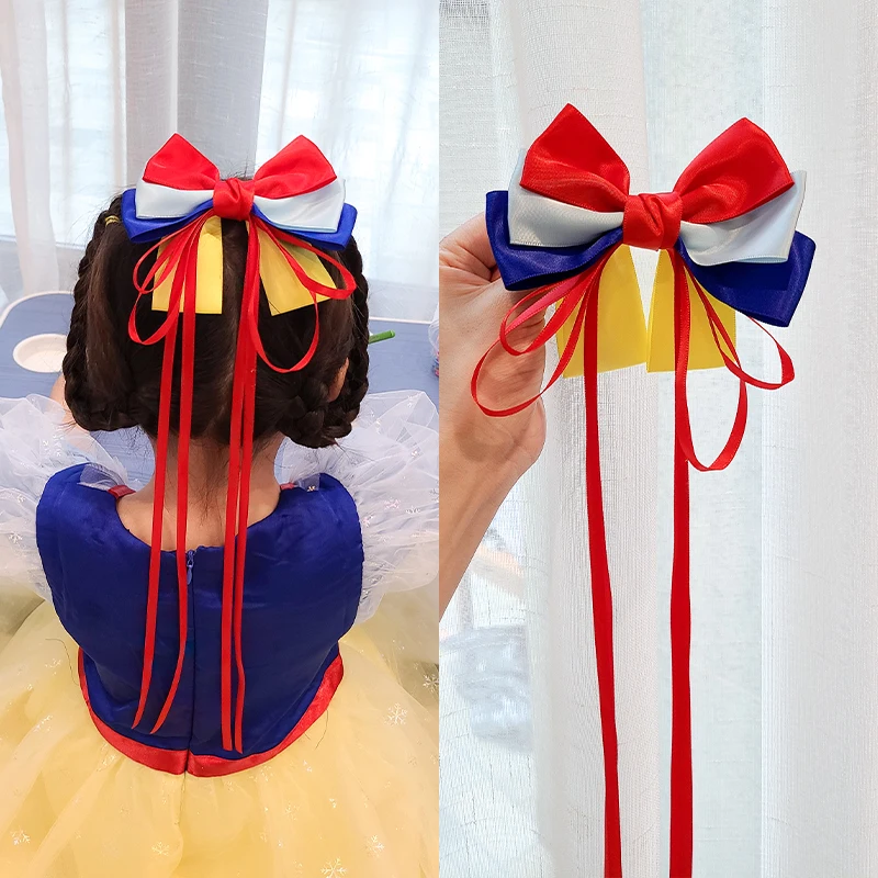 Korean version of the new Snow White Hairpin Super Fairy Girl Bow Ribbon Hairpin Hairpin Exquisite Clip