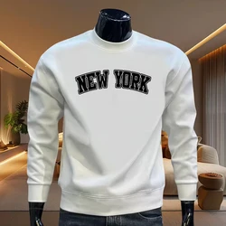 New York Fashion O-neck Hoodies for Men High Grade Casual Longsleeve Pullover Male Spring Autumn Comfortable Keep Warm Sweater