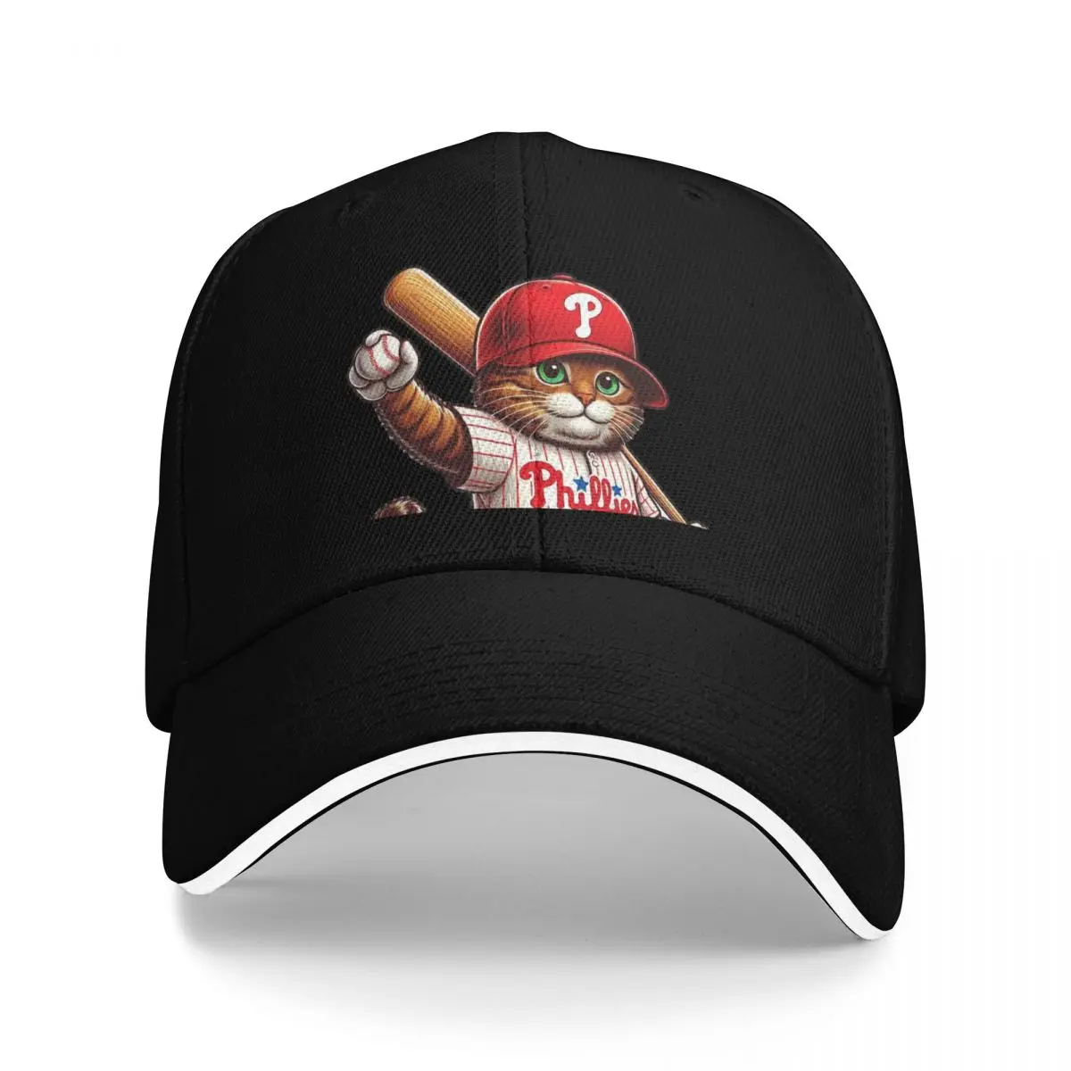 Philadelphia Phillies Cute Cat Baseball Cap beach hat Mountaineering Snapback Cap Mens Hats Women's