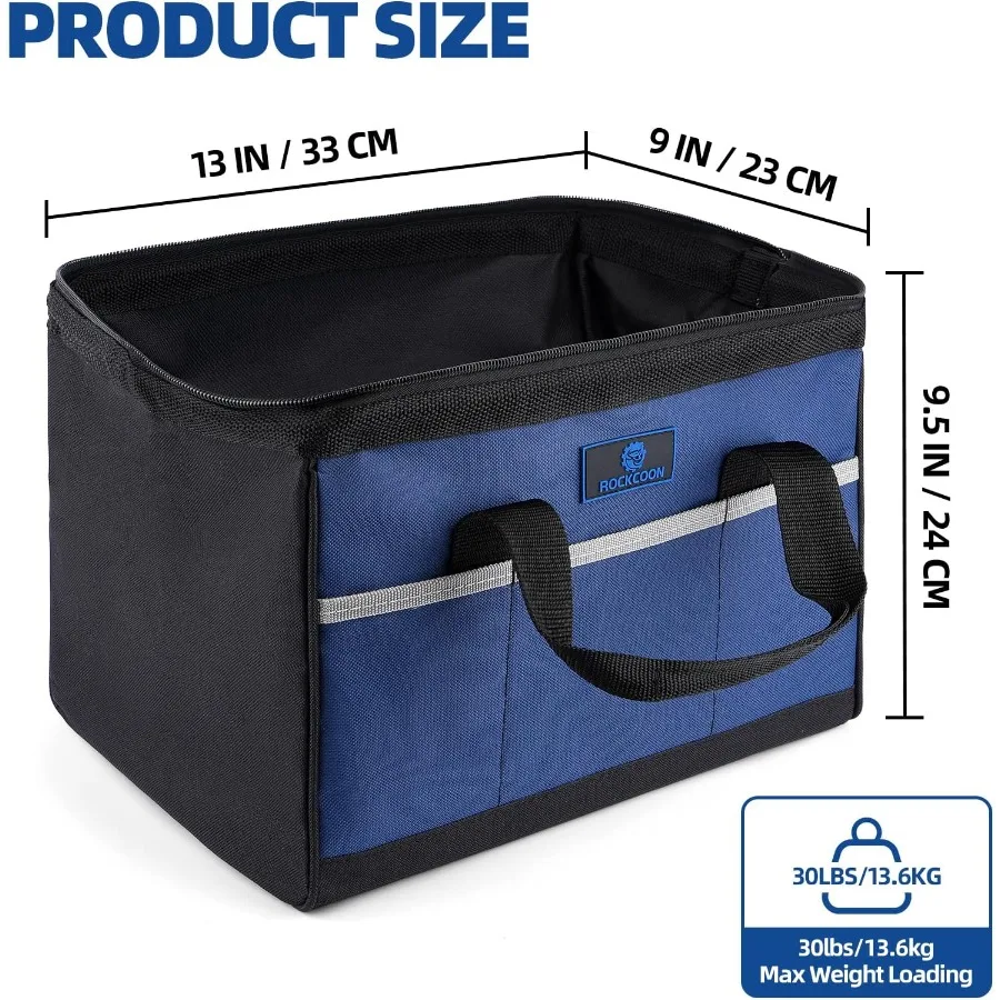 13'' Wide Mouth Tool Bag for Efficient Tool Storage in Workshops and Construction Sites Heavy Duty Design with Waterproof Prote