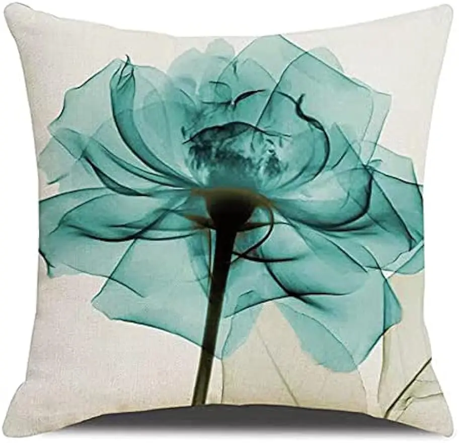 Modern flower print cushion cover, home decoration, suitable for outdoor terrace garden living room sofa farmhouse decoration