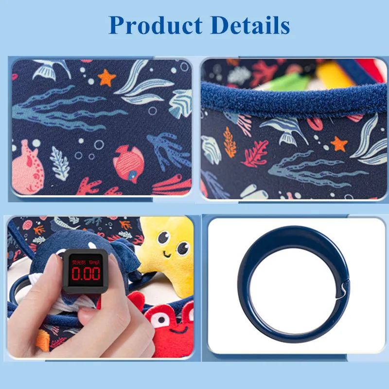 Hochet suspendu de chevet de bébé en peluche douce, jouets kawaii, poisson d'océan en peluche, berceau Musical, anneau de hochet Mobile rotatif, jouets éducatifs