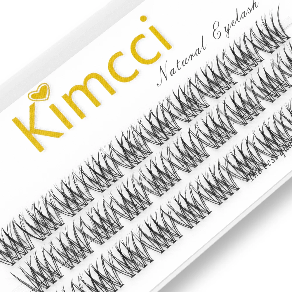 Kimcci Y J 30 Bundles Mink Eyelash Extension Segmented False Bundles Eyelash Natural 3D Russian Volume Faux Eyelashes Individual