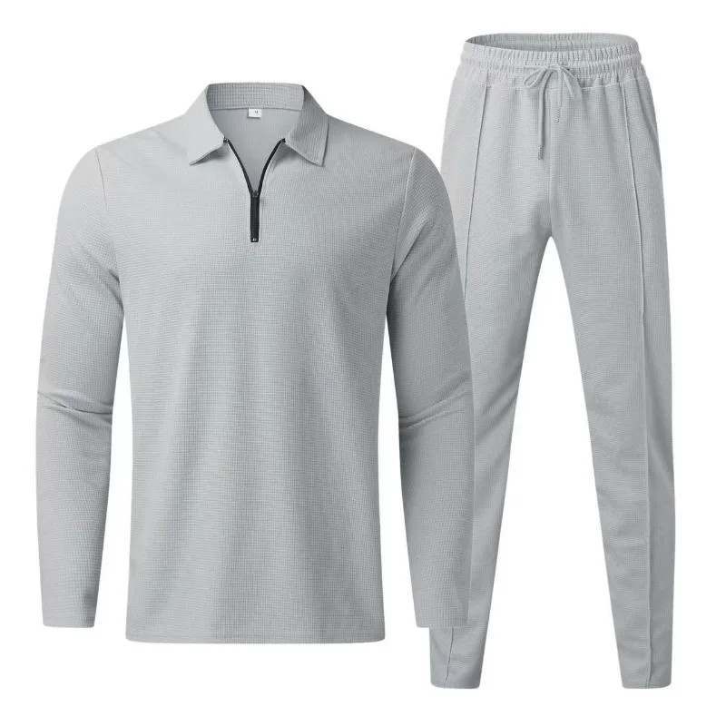 

Summer European and American New Long Sleeved Pants Two Piece Set for Sports and Casual Men's Set