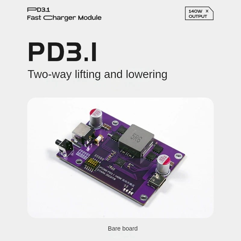 PD3.1แบตสำรอง140W โมดูล DIY 2S/3S/4S/5S/6S สลับได้ IP2366สองทิศทางโมดูลชาร์จแบตเตอรี่ Li อย่างรวดเร็วทนทาน