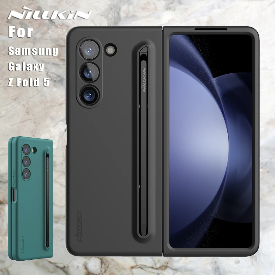 

NILLKIN with S Pen version For Samsung Galaxy Z Fold 5 / Z Fold 6 5G Case Flex Pure Silicone Lens 360 Back Cover Fold5