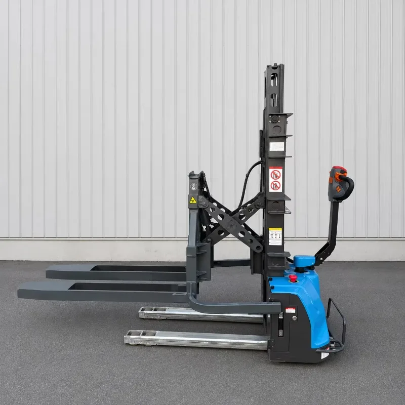 Self Loading Electric Stacker 1 Ton Portable Mini Stacker for Truck Loading Small Warehouse Use High Efficiency