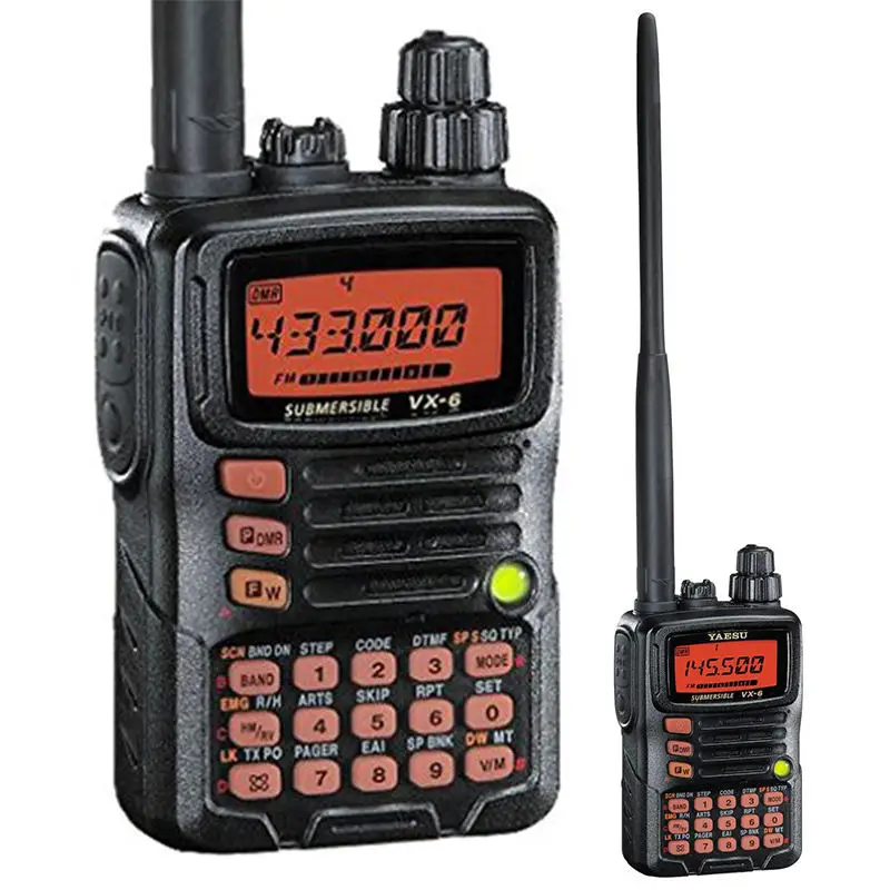 Yaesu VX-6R VX6R Tri Band Handheld Heavy Duty Fm Ham Vhf Uhf Radio Ultra-Compact Transceiver Submersible Amateur Walkie Talkie