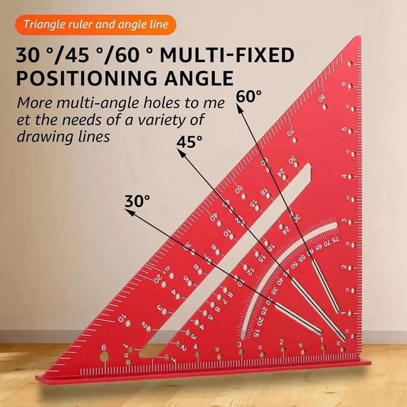 A50I Carpenter Square,7Inch T Square Multi-Purpose Carpenter Tools, Square, Protractor, Ruler, Marking Gauge, Saw Gauge