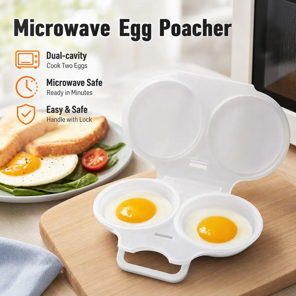 【Hot sales】Food Grades Plastic Microwave Cooking Eggs Steamer Convenient Kitchen Cooking Mold Egg Poacher Kitchen Gadgets