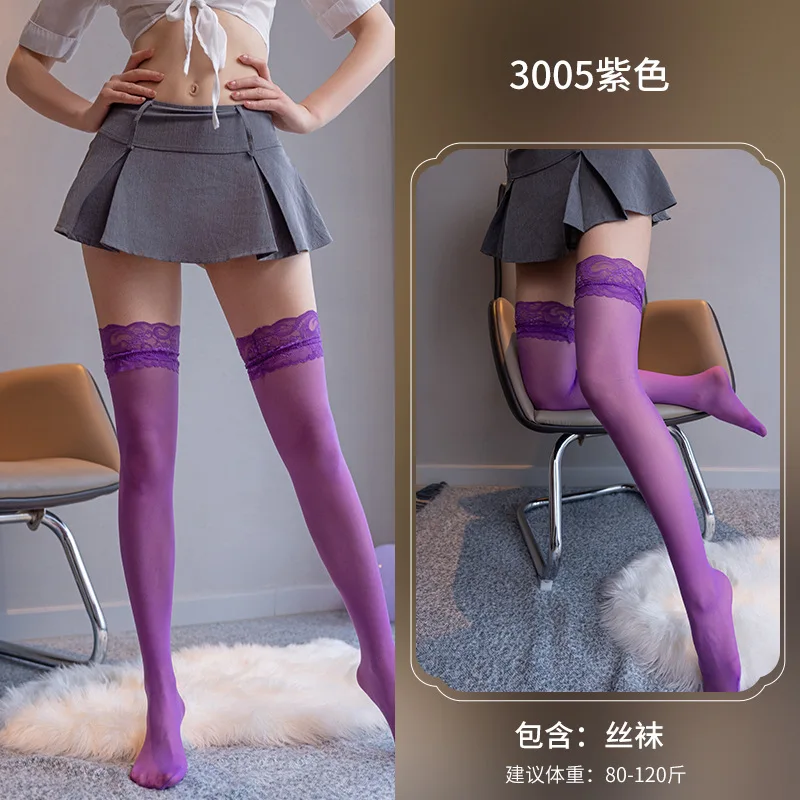 

Night Thoughts Night Seduction Sexy Lingerie Export Sexy Transparent Lace Thigh Stockings European and American Style Lace Long Stockings A3005