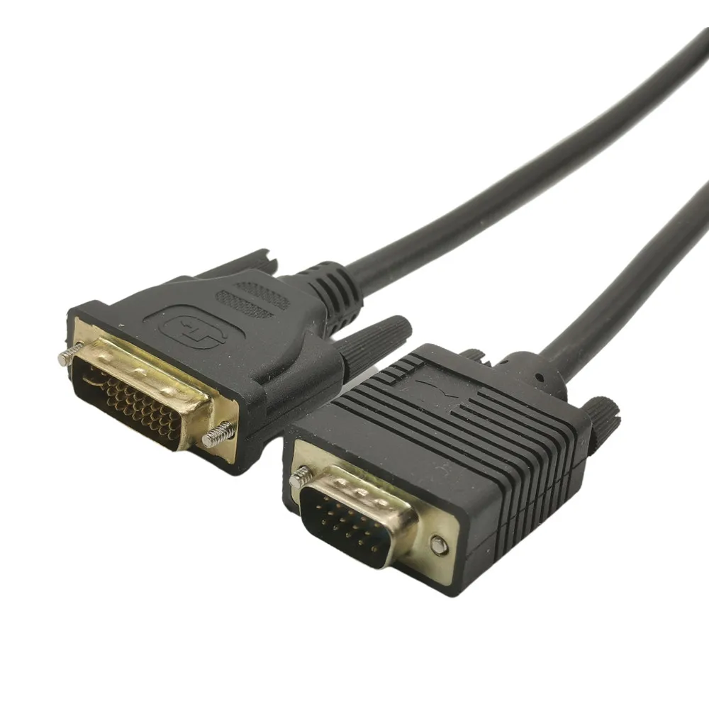 0.3M DVI 24 5 do kabel adaptera VGA 1080P DVI-I do kabel VGA 24 5 DVI męskie do 15 Pin VGA męskie konwerter wideo dla wyświetlacz do PC