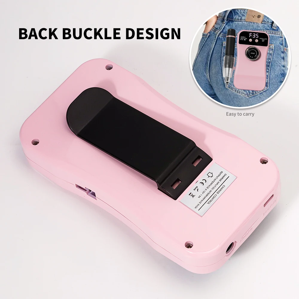 35000Rpm Professionele Draagbare Elektrische Nail Art Boorinstallatie Met Lcd-Scherm Nail Grinder Voor Acryl Gel Polish Oplaadbare Tool