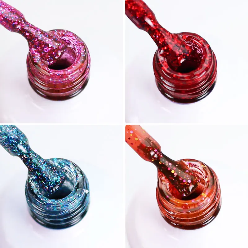 아르테 클라보 15ml 패션 젤 네일 폴리쉬 헤마 TPO 프리 레드 컬러 글리터 세미 퍼머넌트 소크 오프 UV LED 울트라 다이아몬드 바니쉬