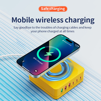 140W 6 Ports USB Charger Station Fast Wireless Charging Stand QC PD3.0 65W Quick Charge For Laptop Tablet iPhone Samsung Xiaomi