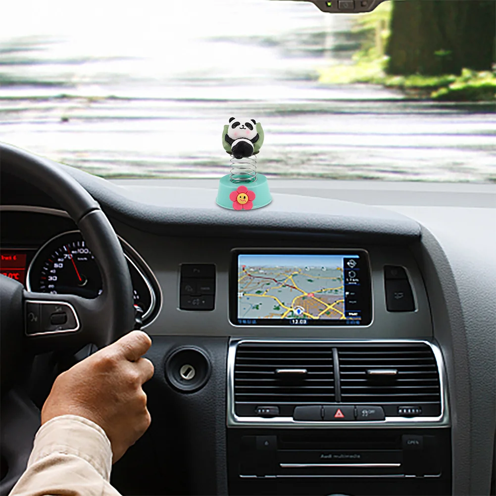 

2Pcs Cute Panda Car Dashboard Bobblehead Accessories Shaking Head Ornaments Interior Decoration Fun Decor for Car Lovers Women