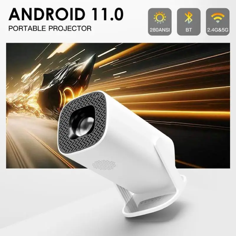 P30 Android 11 Projector Allwinner 713 Quad Core Support 2.4G/5G WiFi 4K 1080P BT5.0 1280*720P Home Cinema Portable Projector