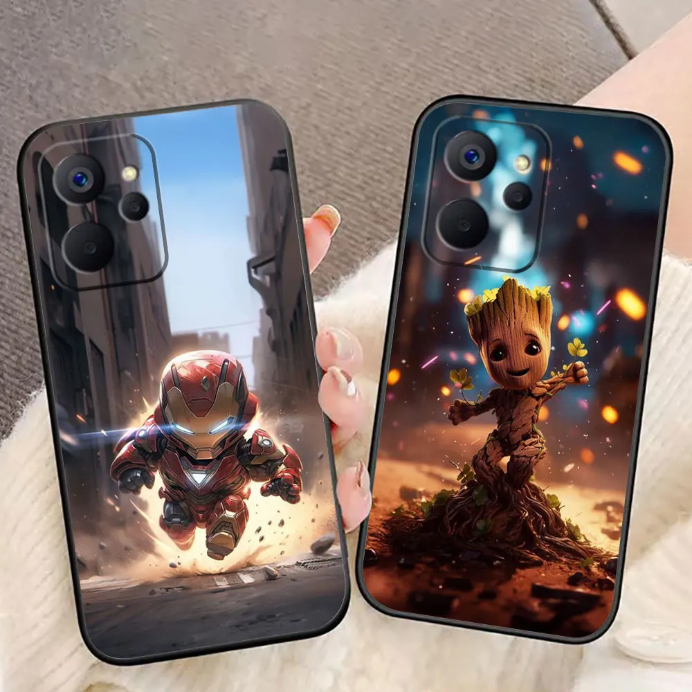 Cool Cartoon Marvel Heroes Phone Case For OPPO Realme 12 11 10 9 9I 8 8I 7 7I 6 5 3 1 Plus Silicone Case Funda Coque Shell Cover