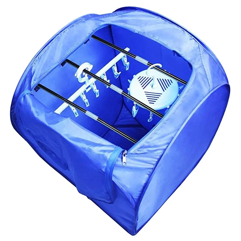 Portable Electric Clothes Dryer Folding Travel Air-O-Dry Clothes Warm Cloth Dryer Wardrobe with Accessories-EU Plug