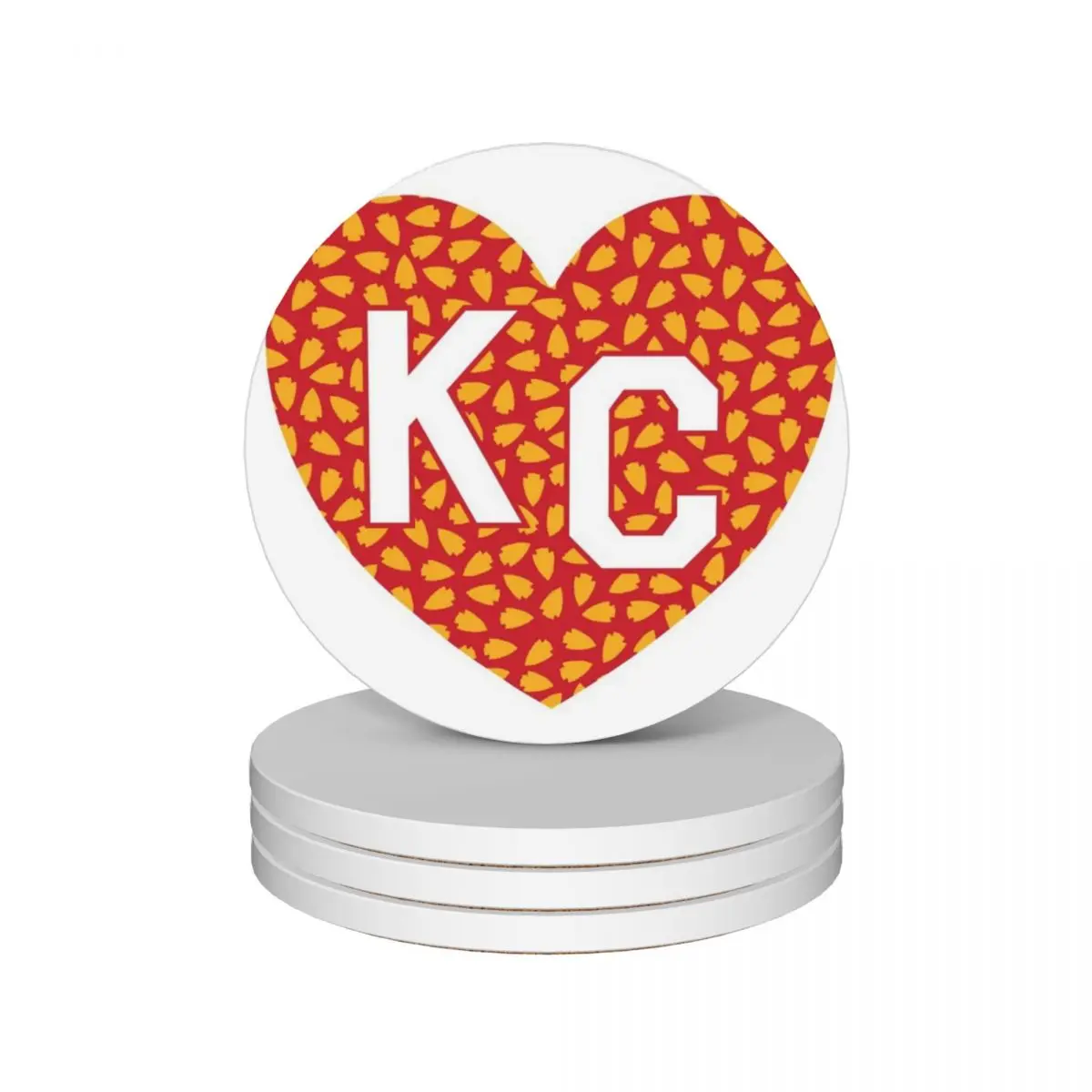 

Arrowhead KC Heart Ceramic Coasters (Set of 4) table decoration and accessories mug set cup holder Coasters