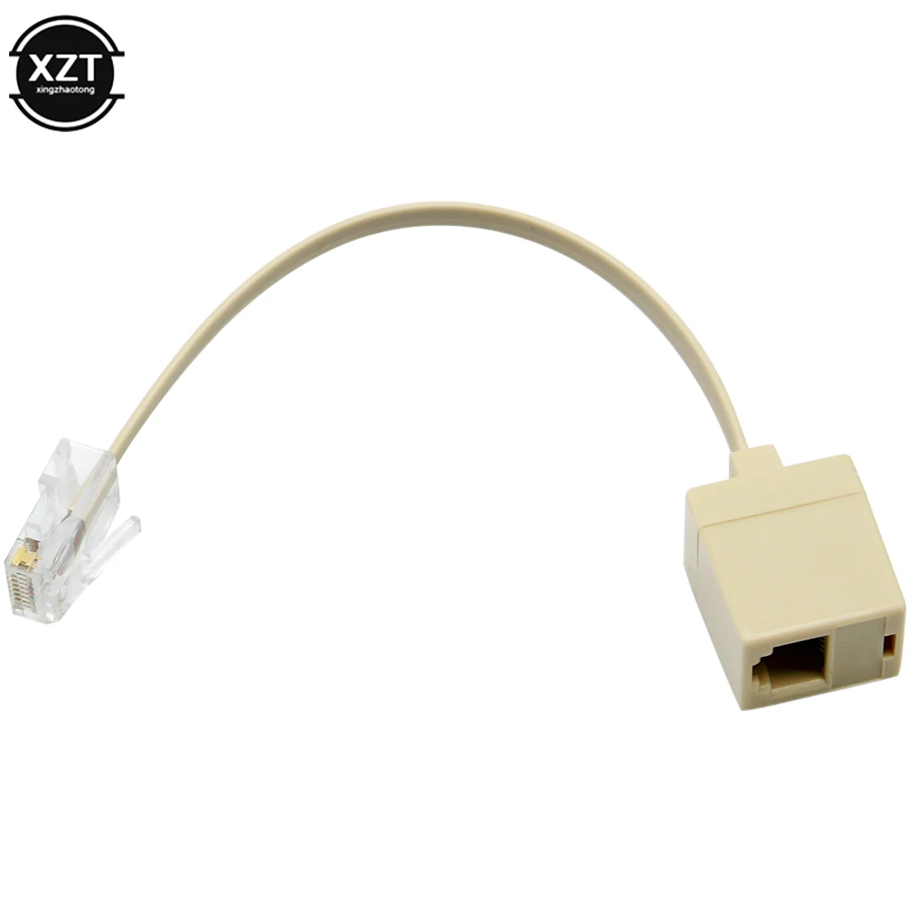 8P4C / RJ45 mężczyzna RJ11 6P4C na żeński M / F Adapter, proszę kliknąć na Ethernet 1 sztuk