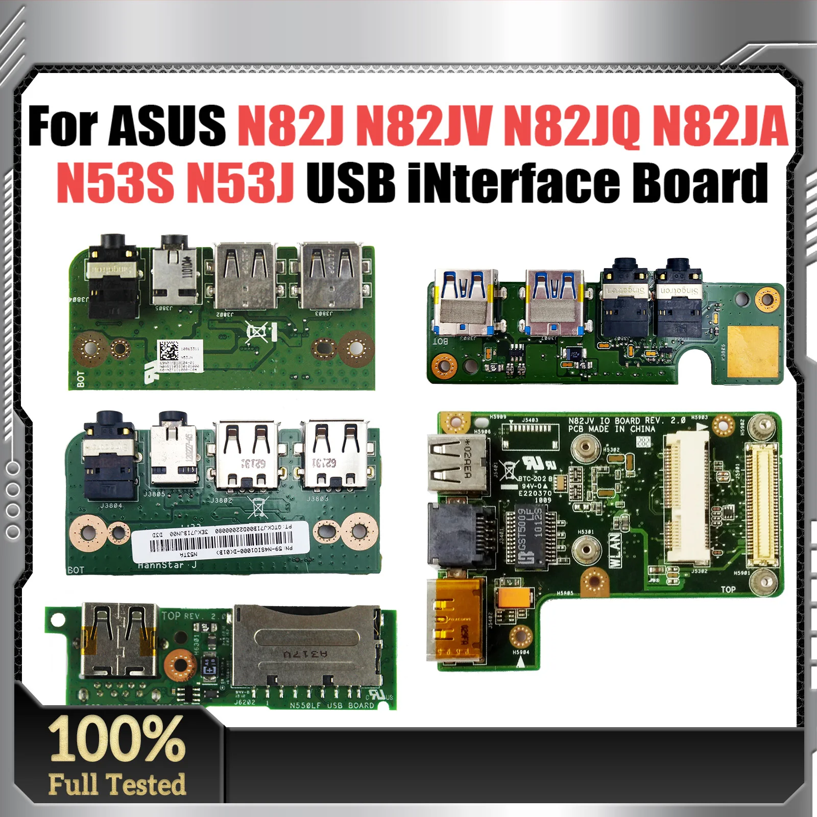 For ASUS N82J N82JV N82JQ N82JA N53S N53J N53JN N53S N53TA N550J N550L G550J Q550L N76V N76V Laptop USB interface small board