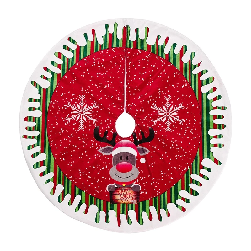 Christmas Tree Skirt Santa-Claus Xmas Tree Base Wrap Holiday Tree Ornaments Floor Mat Party For Indoor Outdoor Party