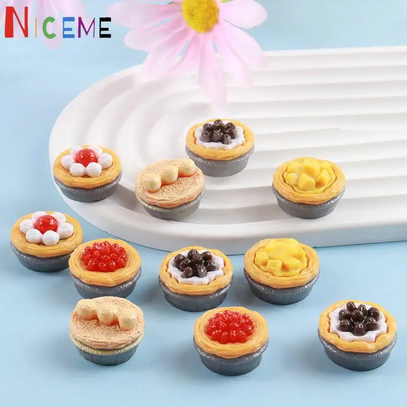 5Pcs 1/12 Dollhouse Simulation Egg Tart Dollhouse Mini Dessert Model Dolls House Food Decor Accessories