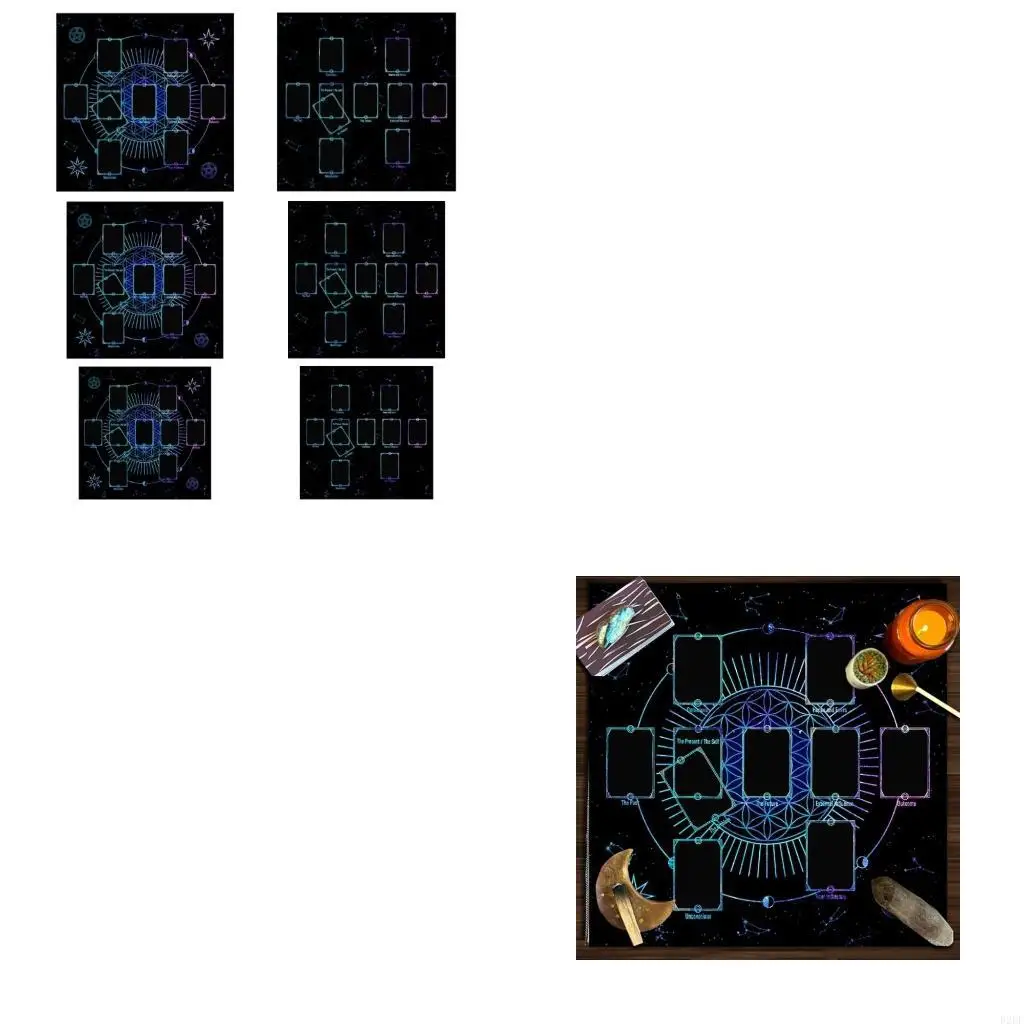 

Квадратная форма маятники дивнации коврики алтарь табличка настольная игра для карт для карт рун на столовую ткань таинственный