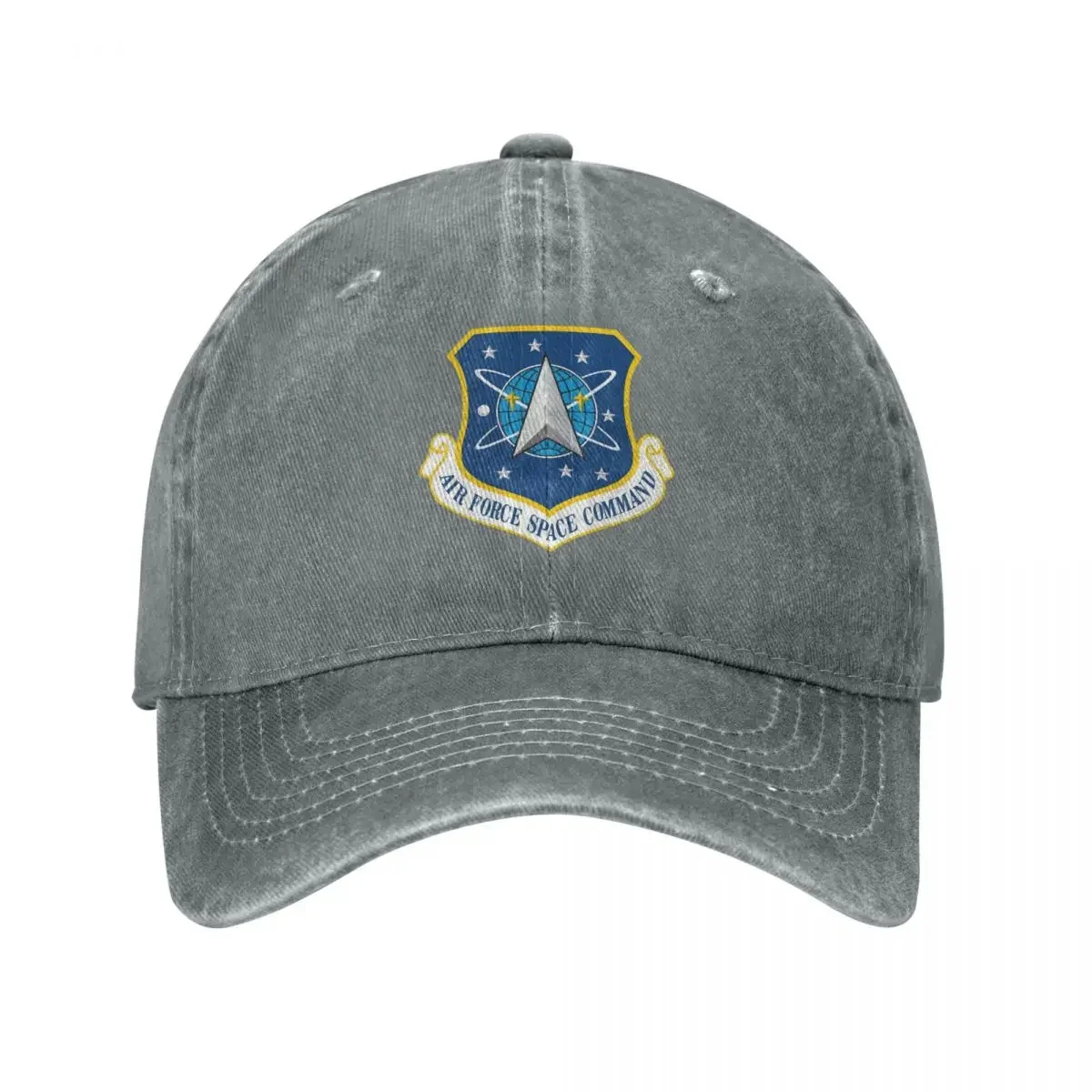 Air Force Space Command Shield Emblem Baseball Caps Washed Denim Hats Outdoor Adjustable Casquette Sports Baseball Cowboy Hat