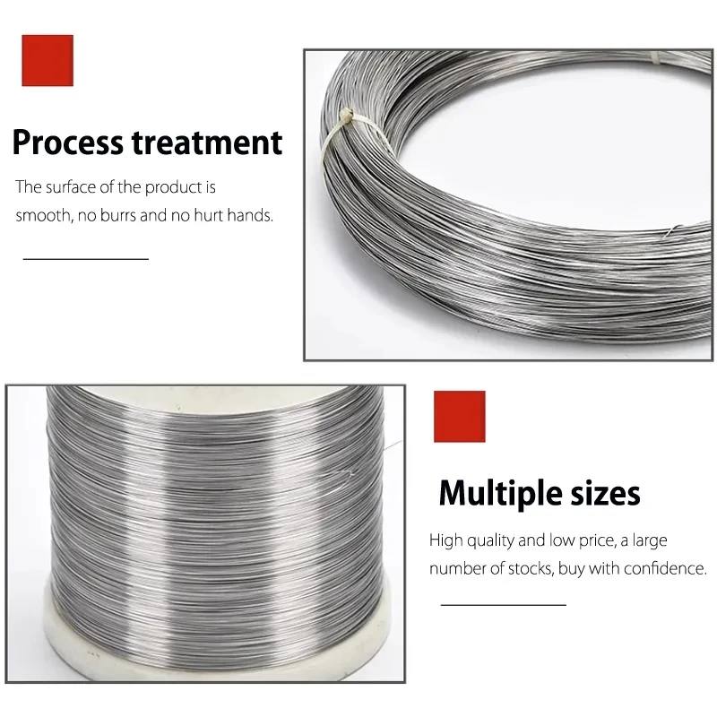 1pcs 1-100 meters 304 Stainless Steel Soft/hard Steel Wire Diameter 0.02-3mm Single Strand Lashing Soft Iron Wire Rustproof