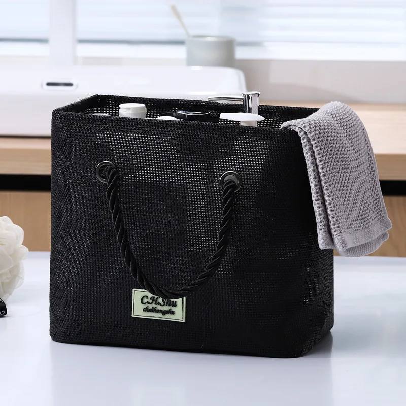 Household Portable Toiletries Bag Large Capacity Foldable Waterproof Dirt Resistant Drainable Bathing with Handle Storage Bag