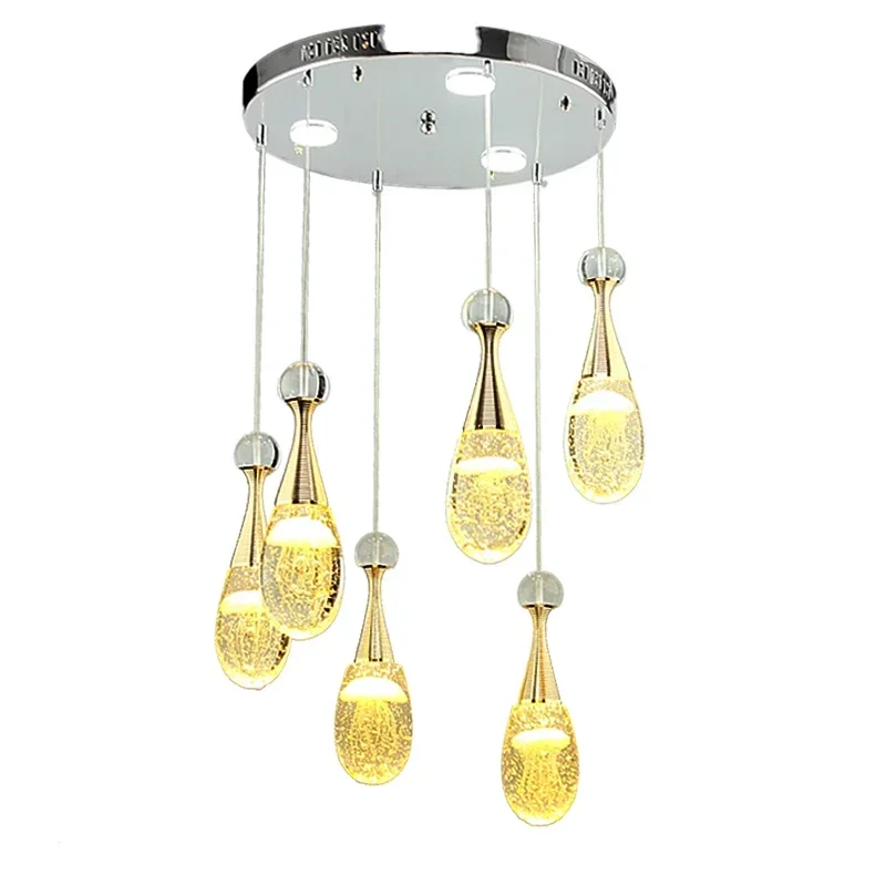 Crystal chandelier three restaurant dining room lights LED jellyfish marine features modern minimalist bar lamps