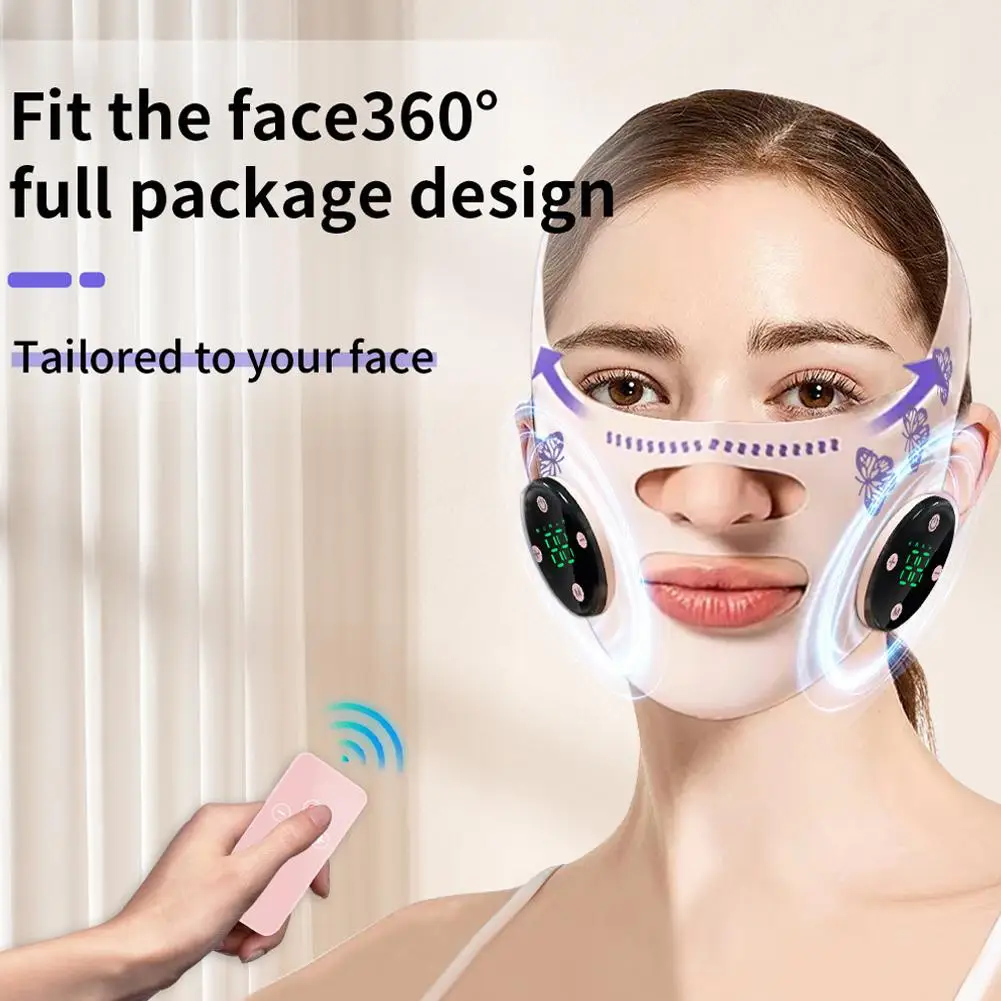 Ems Head Massage Usb Charging Facial Slimming Strap Cheek Tools Thin Up Face Chin Mask Reduce Lifting Lift Double Face H7S2