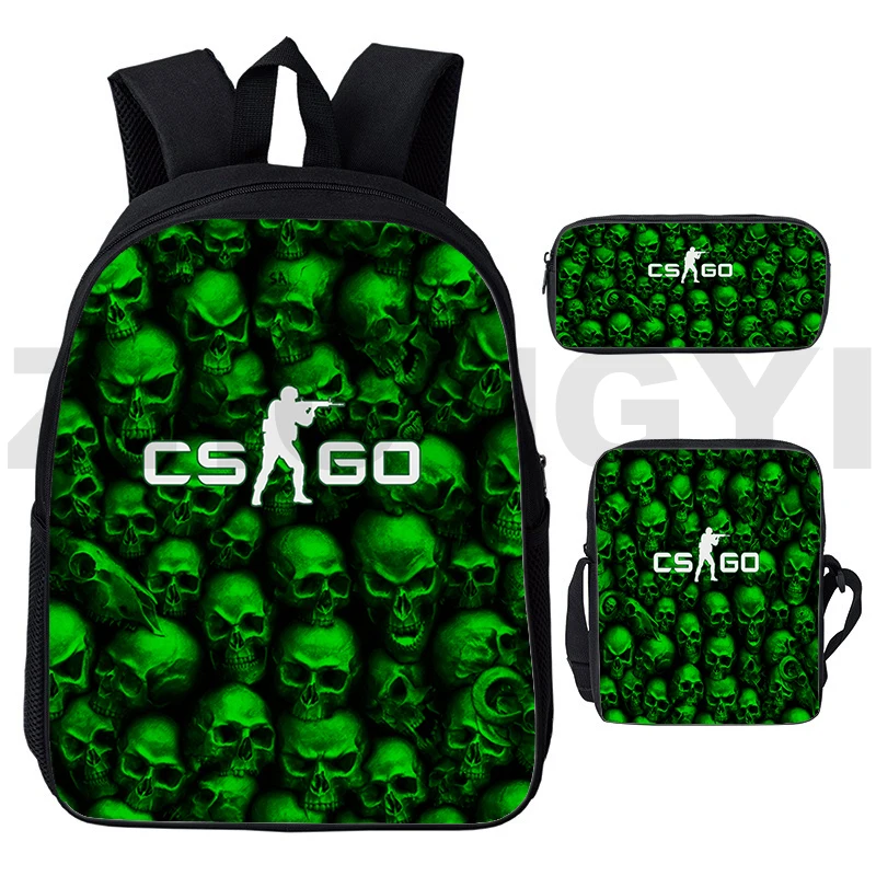 Impressão 3d dos desenhos animados cs go mochila para menina assalto csgo jogo bolsa de ombro adolescente faculdade portátil viagem packbag negócios saco urbano