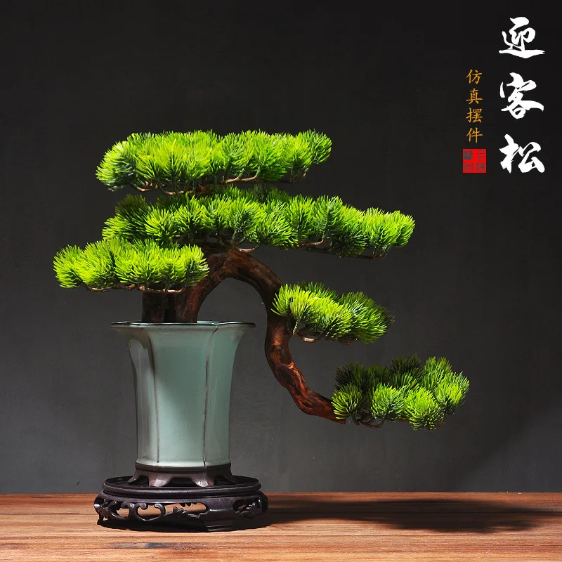 

New Chinese-style welcoming pine ornaments Zen decoration Bogu shelf handicraft porch retro coffee table creative home desktop