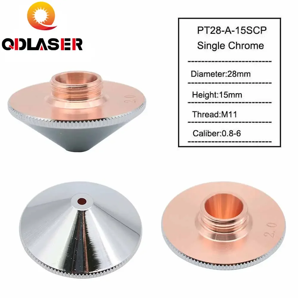 QDLASER Laser Nozzle Single Double Layer Dia.28mm Caliber 0.8 - 6.0 P0591-571-0001 for Precitec WSX FIBER Laser Cutting Head