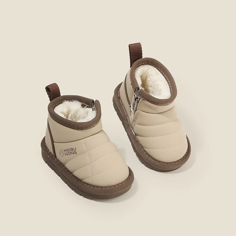 

Children's snow boots girls shoes padded baby walking shoes winter cotton shoes warm boys baby shoes