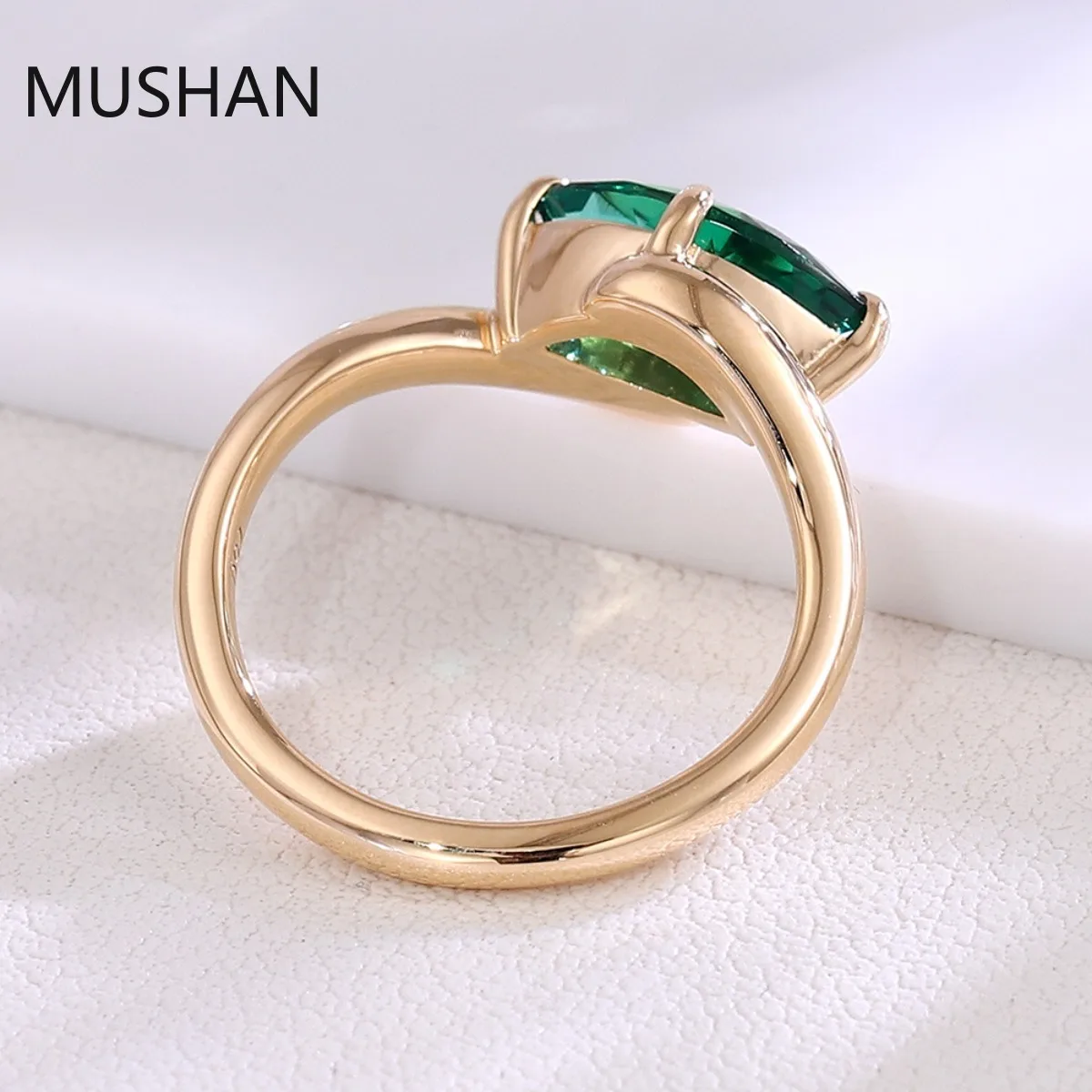 MUSHAN Luxury Custom 14K 18K Gold Rings Band Jewelry With Moissanite Diamond Lab Grown Gemstones Diamond Wedding Ring For Women view 5