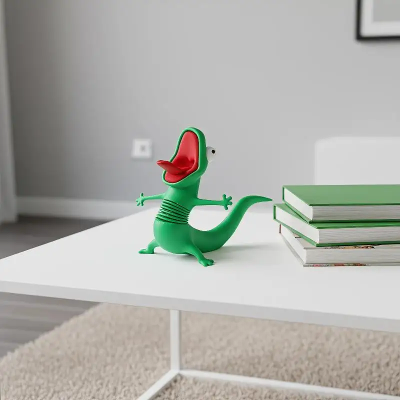 3D Printed Cute Green Lizard Ornament Creative Desktop Decoration For For Kids Adults Gift