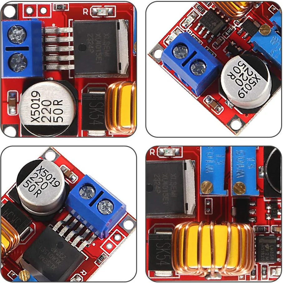 4 PCs 5A DC-DC Adjustable Buck Converter XL4015 4 - 38V to 1.25 - 36V Step Down Power Supply Voltage Regulator Power Module