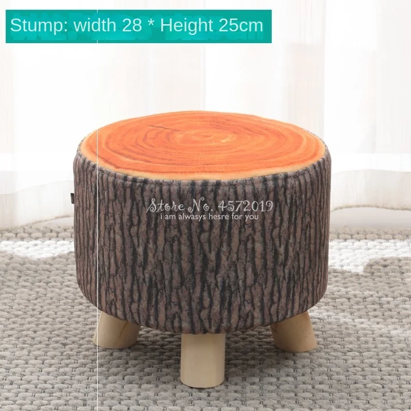 Cloth Stool Fashion Home Adult Living Room Stool Sofa Stool Solid Wood Stool Small Bench Bench Small Block